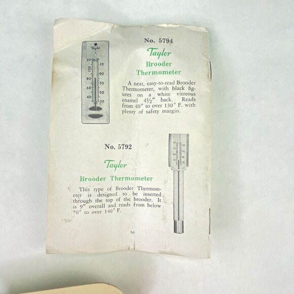 Vintage Taylor Thermometer and Hygrometer for Incubators - Picture 4 of 10
